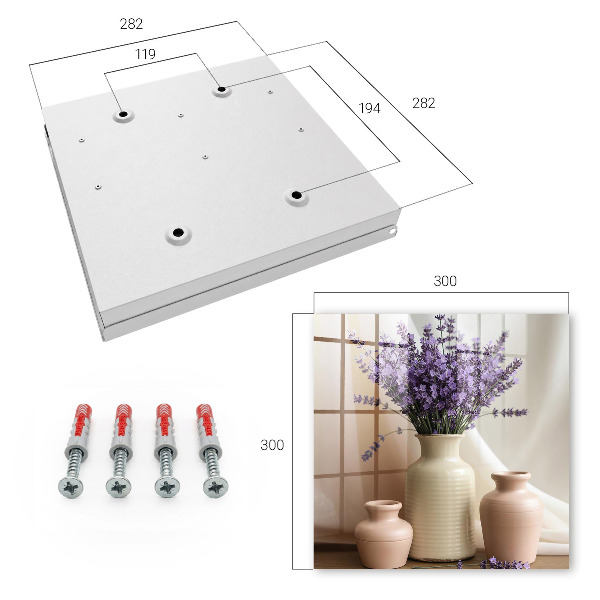 Schlüsselbox zur Wandmontage mit Motiv Blumen in einer Vase