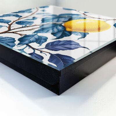 Schlüsselbox zur Wandmontage mit Zitronenblätter Motiv