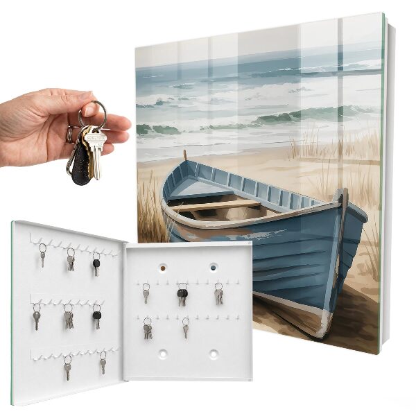 Schlüsselkasten mit Strandboot-Motiv