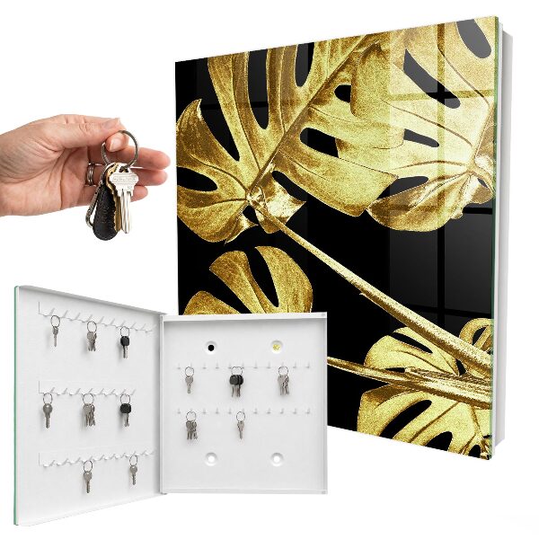 Schlüsselbox mit Monstera-Blatt-Motiv