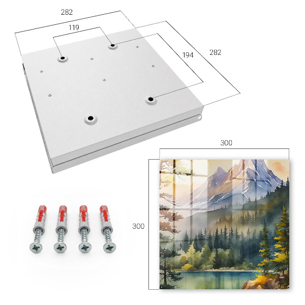 Schlüsselbox für die Wand mit Berglandschaft-Motiv