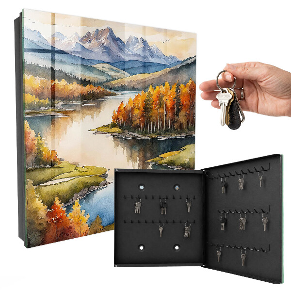 Schlüsselbox zur Wandmontage Motiv herbstliche Berge