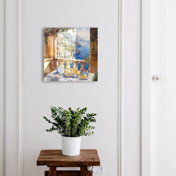 Schlüsselbox für die Wand mit Motiv Frühstück auf der Terrasse