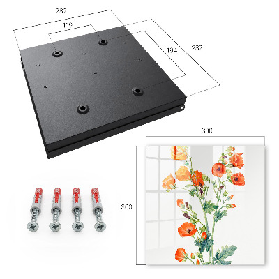 Schlüsselbox mit Motiv orangefarbene Mohnblumen