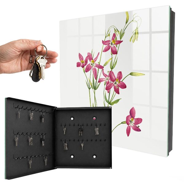 Schlüsselbox für die Wand mit Motiv Rosa Blüten