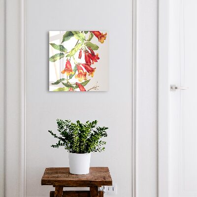 Schlüsselkasten mit Motiv Rote Blüten