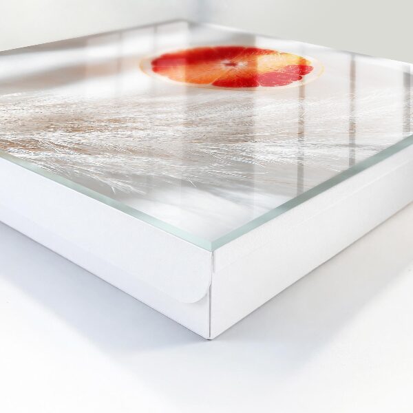 Schlüsselbox zur Wandmontage mit Motiv rote Grapefruit und Boho-Gras