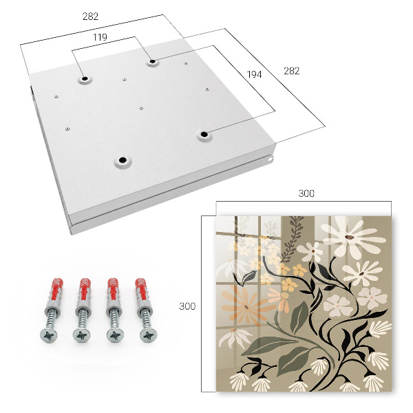 Schlüsselbox für die Wand mit Blumenmotiv