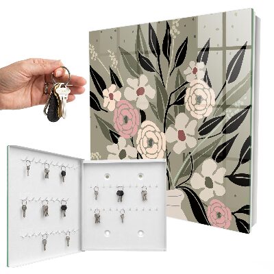 Schlüsselbox mit Blumenarrangement