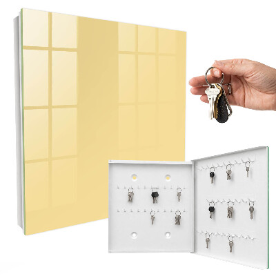 Schlüsselbox für die Wand in Cremegelb