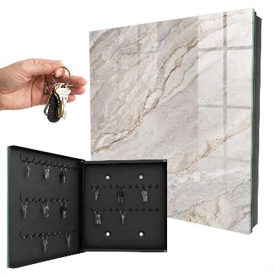 Schlüsselbox in grauem Marmor-Design
