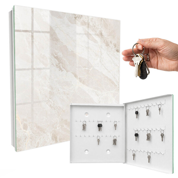 Schlüsselbox für die Wand in neutralem Marmor-Design