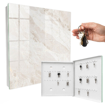 Schlüsselbox für die Wand in neutralem Marmor-Design