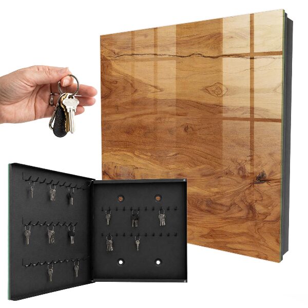 Schlüsselbox für die Wand mit Holzstruktur
