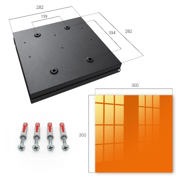 Schlüsselbox zur Wandmontage in kräftigem Orange