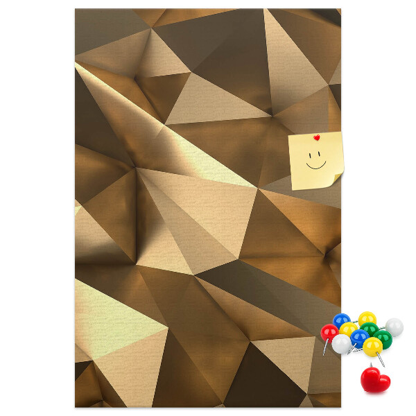Kork-Pinnwand mit geometrischem Muster in Brauntönen