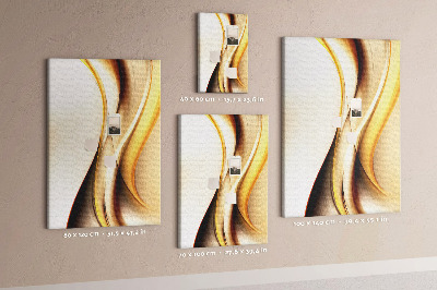 Kork-Pinnwand mit eleganten goldenen Wellen auf hellem Hintergrund
