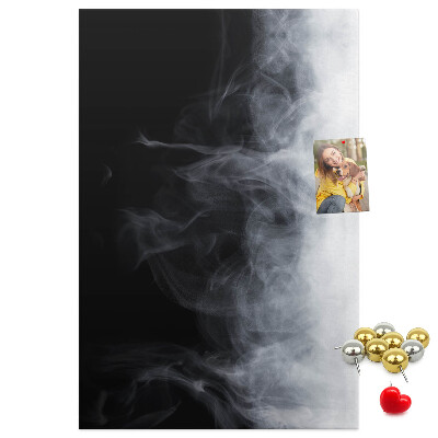 Bedruckte Korkplatte mit Motiv schwarzer und weißer Nebel mit sanftem Übergang
