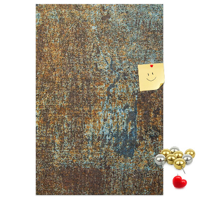 Pinnwand mit rustikaler Textur und blauen Akzenten
