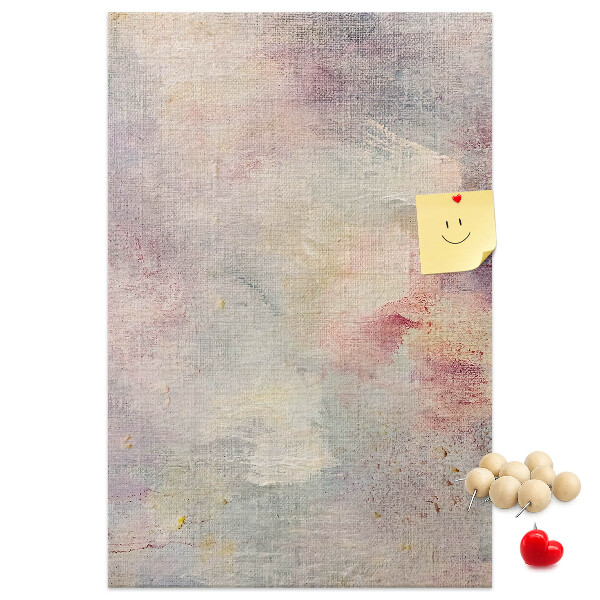 Pinnwand mit zarten Pastellflecken im Hintergrund