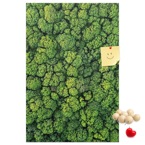 Bedruckte Korkplatte mit Motiv Grüner Wald aus der Vogelperspektive