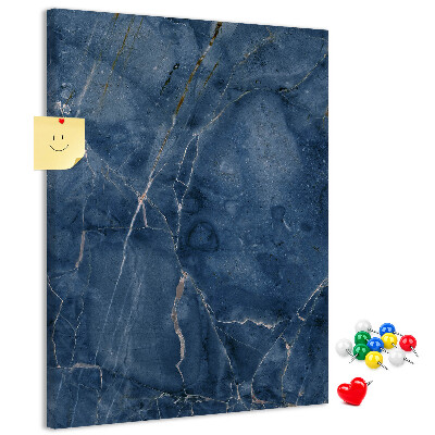 Pinnwand in elegantem Marmordesign in Marineblau