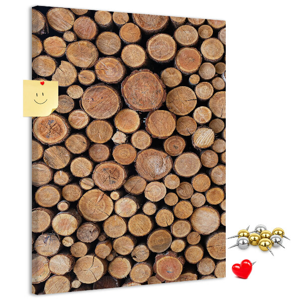 Pinnwand aus Naturholz in runden Querschnitten