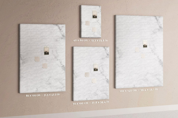Pinnwand mit elegantem Marmormuster in neutralen Tönen