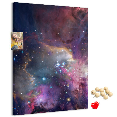 Kork Pinnwand mit Motiv kosmischer Nebel voller Sterne