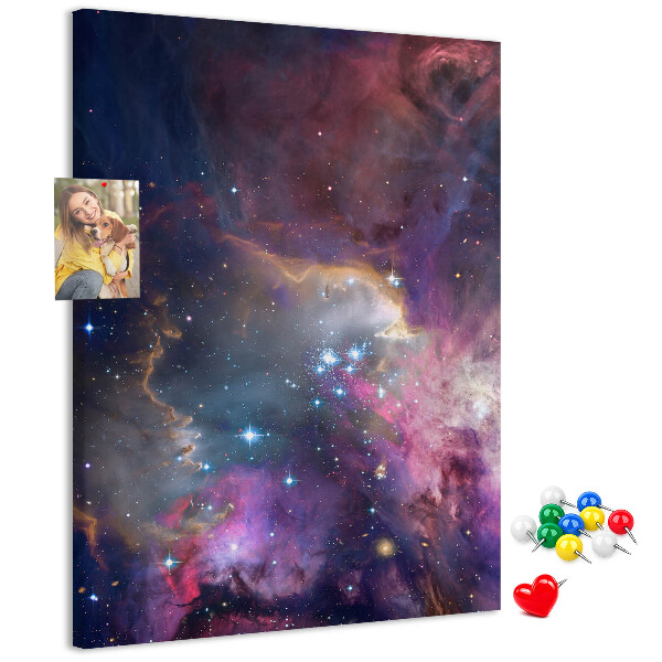Kork Pinnwand mit Motiv kosmischer Nebel voller Sterne