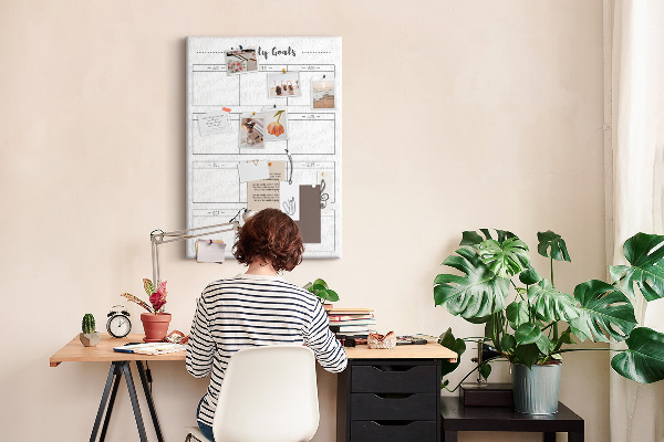 Pinnwand Monatszielplaner zur Organisation
