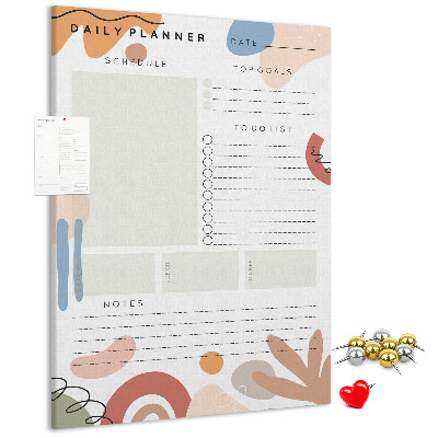 Pinnwand mit farbenfrohem abstrakten Formendesign