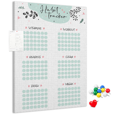 Bedruckte Korkplatte für minimalistisches Gewohnheitstracking