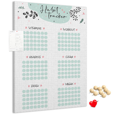 Bedruckte Korkplatte für minimalistisches Gewohnheitstracking