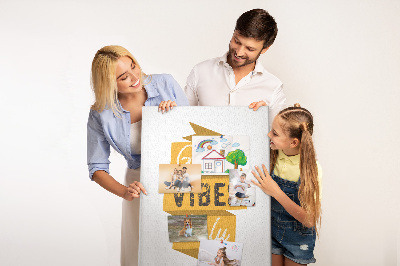 Bedruckte Korkplatte mit positiven Grafiken für eine stilvolle Stimmung