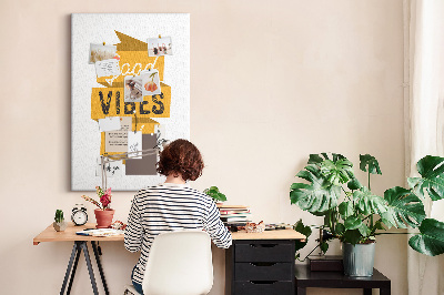 Bedruckte Korkplatte mit positiven Grafiken für eine stilvolle Stimmung
