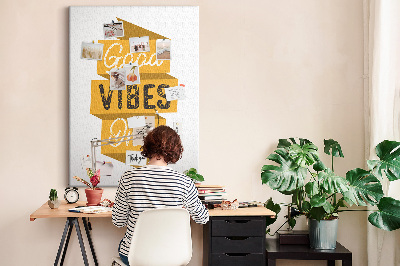 Bedruckte Korkplatte mit positiven Grafiken für eine stilvolle Stimmung