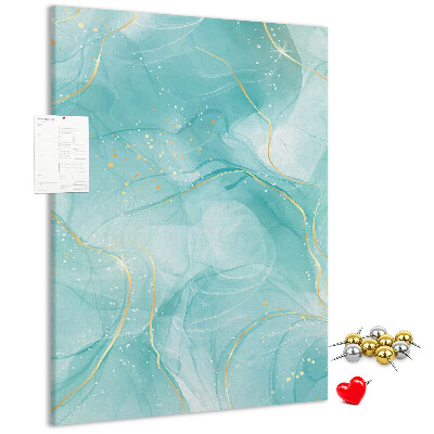 Pinnwand zarte blaue Wellen mit goldenen Akzenten