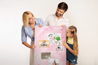 Bedruckte Korkplatte mit Motiv zarte rosa Federn