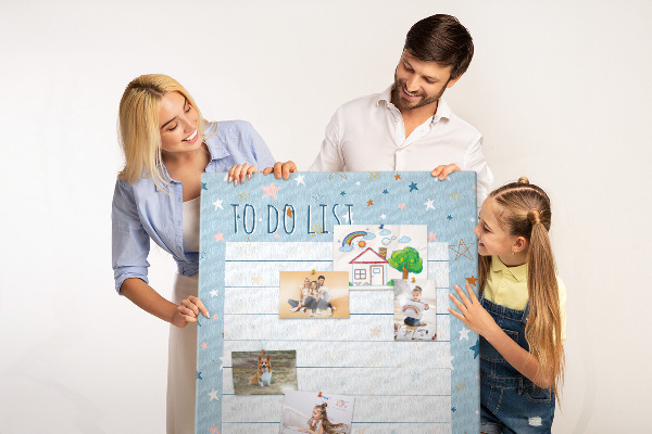 Bedruckte Korkplatte mit Sternenmotiv für To-Do-Listen