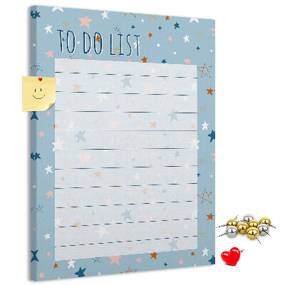Bedruckte Korkplatte mit Sternenmotiv für To-Do-Listen