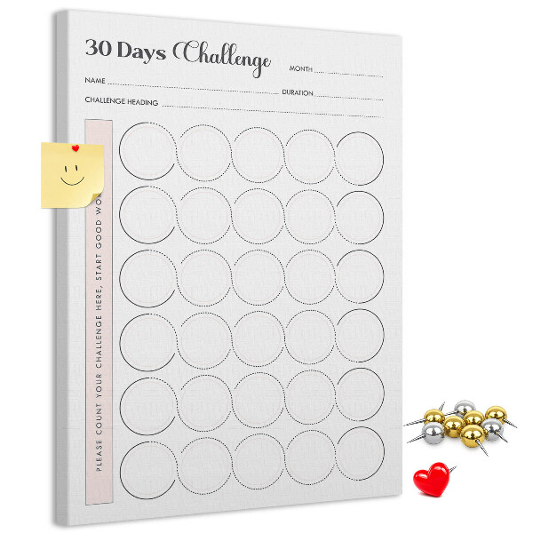 Pinnwand 30-Tage-Kreis-Challenge-Plan