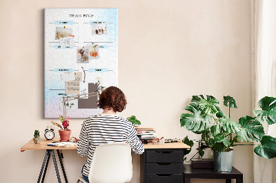 Korkplatte bedrucktes Visionboard für die persönliche Entwicklung