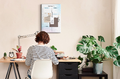 Korkplatte bedrucktes Visionboard für die persönliche Entwicklung