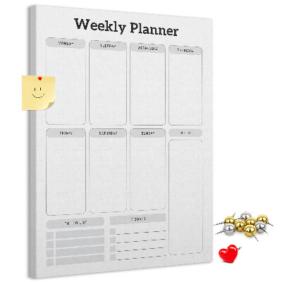 Wochenplaner mit Platz für Notizen als Pinnwand