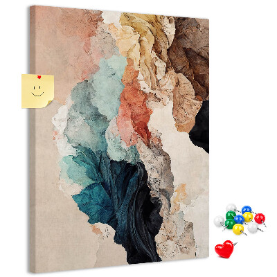 Pinnwand mit abstrakten Formen in Pastellfarben