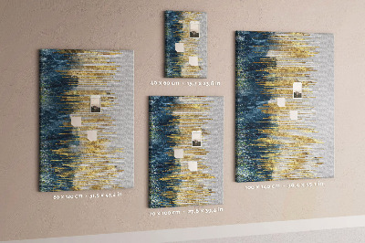 Kork-Pinnwand mit Motiv Goldene Linien vor dem blauen Meer