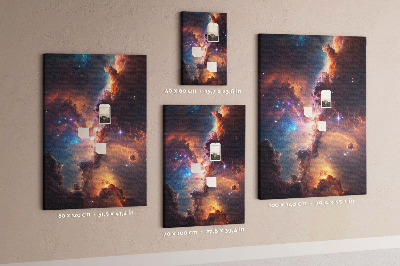 Kork-Pinnwand mit Motiv kosmische Phänomene in einer farbenprächtigen Galaxie