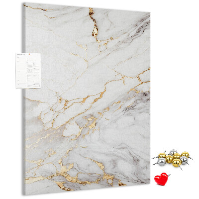 Bedruckte Korkplatte mit elegantem Marmormuster und Goldadern