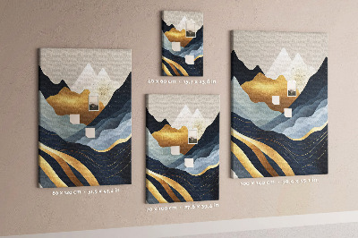 Pinnwand mit dem Motiv goldene Berge in einem friedlichen Tal
